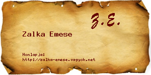 Zalka Emese névjegykártya